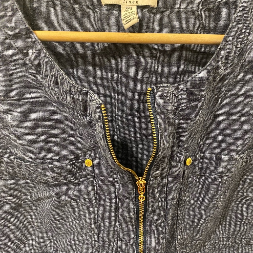 Ellen Tracy Linen blend sleeveless top - Picture 5 of 13